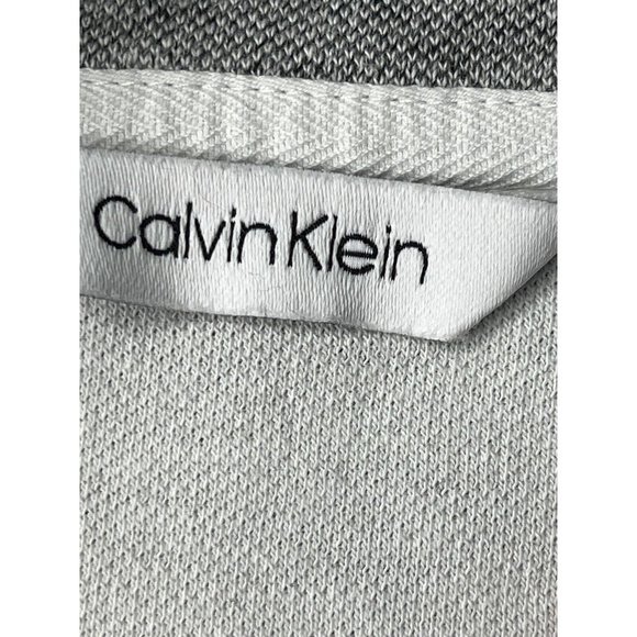 Calvin Klein Mens 1/4 Zip Pullover, Covered Zipper, Gray White Henley Long XL - Picture 11 of 12